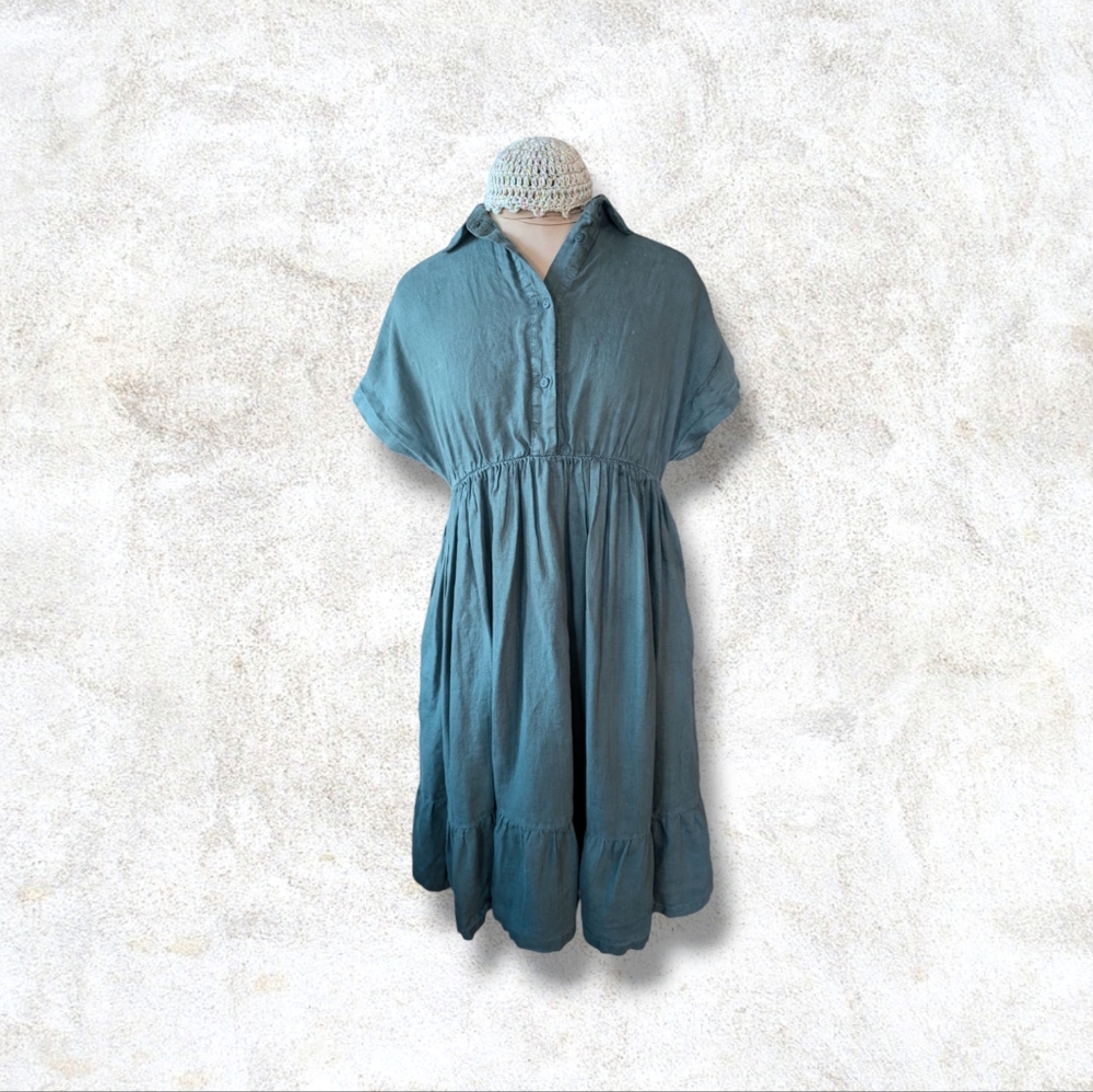 Max Mara | collared linen dress